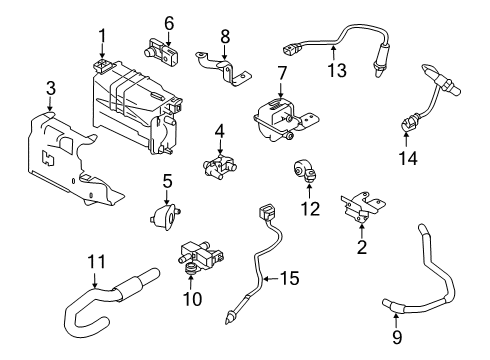 2021 Nissan Rogue Sport Emission Canister Assembly Diagram for 14950-6MM0B