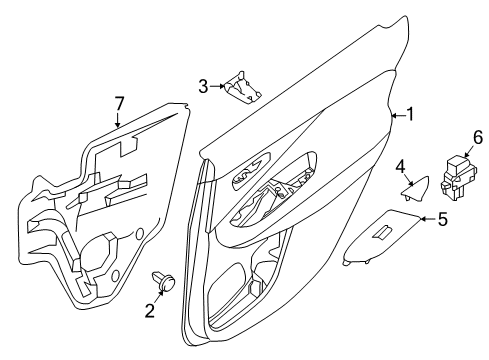 2021 Nissan Murano Rear Door Finisher Assembly Right Hand Diagram for 82900-9UA7A