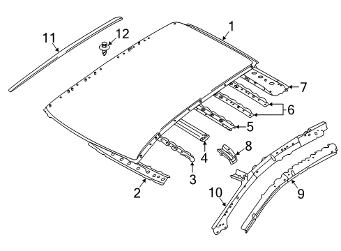2021 Nissan Murano Roof Diagram for 73112-9UH2F