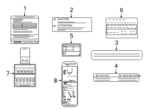 2022 Nissan Murano Emission Control Information Label Diagram for 14805-9UH3A