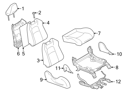 2024 Nissan Z Front Seat Cushion Assembly Diagram for 87300-6GP1C