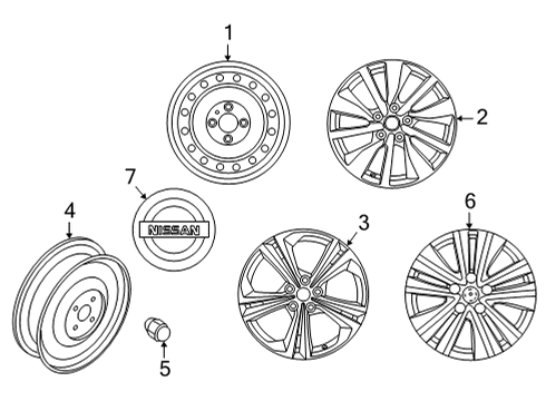2025 Nissan Sentra WHEEL ASSY-DISK Diagram for 40300-6MW1J