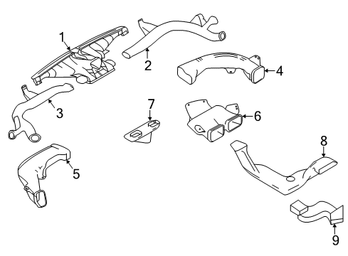 2020 Nissan Leaf Duct-Side Vent,Driver Diagram for 27870-5SA0B