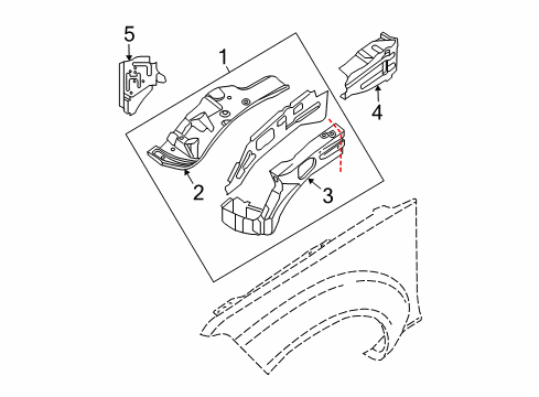 2020 Nissan Frontier Reinforcement-HOODLEDGE LH Diagram for F4181-9BTEC