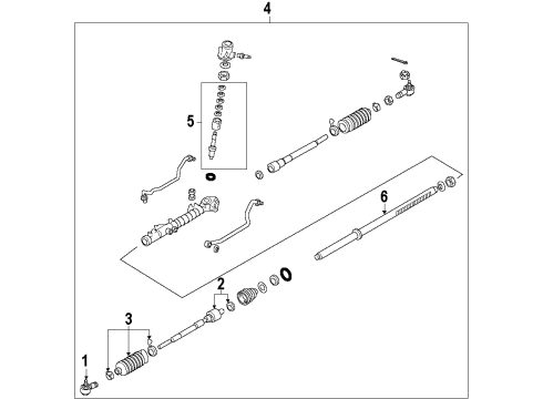 2023 Nissan Sentra Power Steering Gear & Linkage Assembly Diagram for 49001-6LY0B