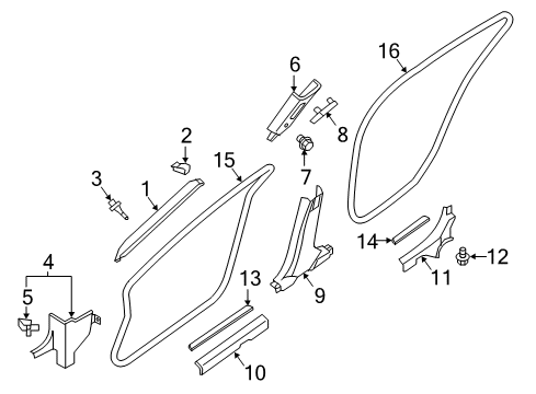 2021 Nissan Maxima WELT Body Side, Fr RH Diagram for 76921-9DJ1A