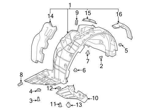 2023 Nissan ARIYA Front Fender Protector Right Hand Diagram for 63840-5MP0A