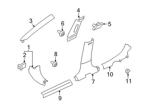 Front Body Side Welt Left Hand Diagram for 76922-9HE0A