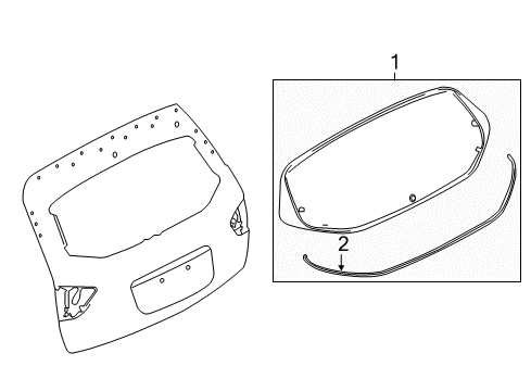 Glass Back Door Window Diagram for 90300-3KP0A