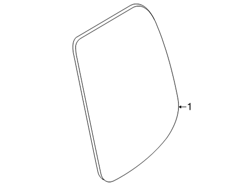 2024 Nissan Frontier Rear Door Window Glass Assembly Right Hand Diagram for 82300-9BU1B