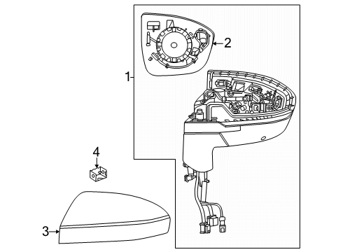 2025 Nissan Murano Door Mirror Assembly Left Hand Diagram for 96302-7BA1A