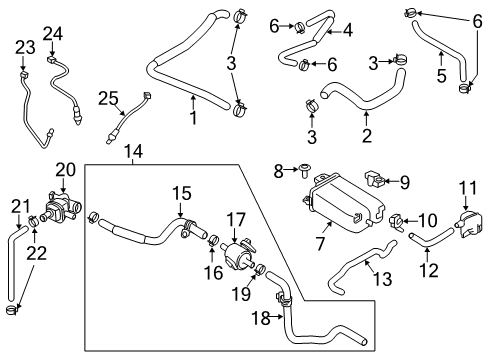 2021 Nissan Titan Boost Pressure Sensor Assembly Diagram for 22365-1TV1D