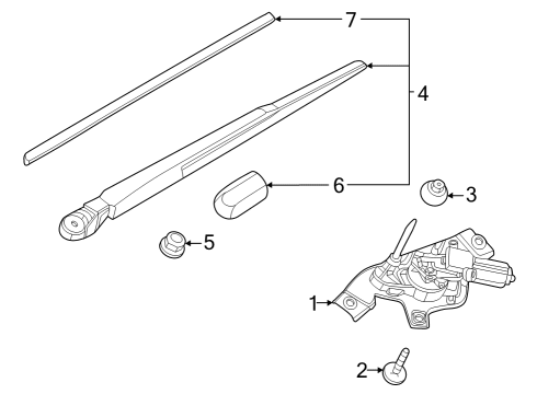 2023 Nissan ARIYA BLADE ASSY-BACK WINDOW WIPER Diagram for 28790-5MP0A