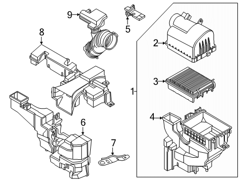 2025 Nissan Kicks AIR CLEANER ELEMENT Diagram for 16546-7LG0B