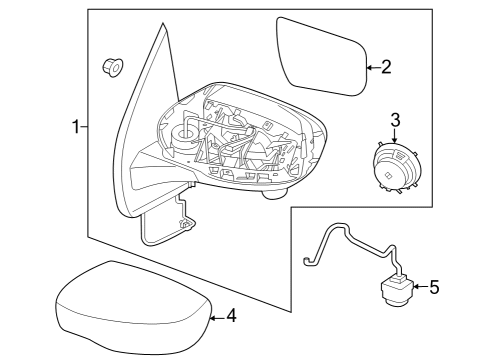 2023 Nissan Frontier MIRROR ASSY-OUTSIDE LH Diagram for 96302-9BU4B