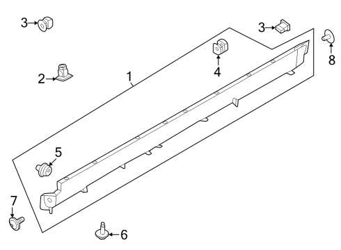 2025 Nissan ARIYA MUDGUARD-SILL CENTER,LH Diagram for 76851-5MP0A