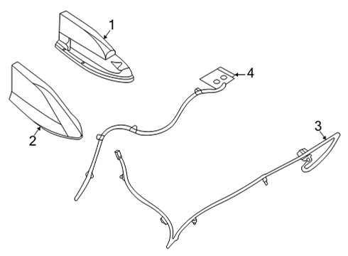 2025 Nissan Frontier Feeder-Antenna Diagram for 28241-9BU1B