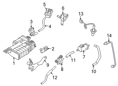 2021 Nissan Rogue Hose-Ventilation, Fuel Piping Diagram for 14912-6RA0C