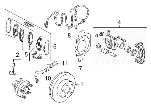 2020 Nissan 370Z Disc Brake Pad Kit Diagram for D1060-1NC1B