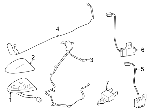 2023 Nissan Z Antenna Base Cover Diagram for 28228-6JE0A