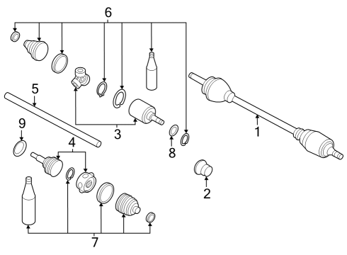 2025 Nissan ARIYA SHAFT-FRONT DRIVE,LH Diagram for 39205-5MP1B