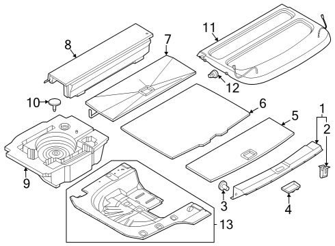 2024 Nissan ARIYA Luggage Floor Carpet Diagram for 84904-5MP1A
