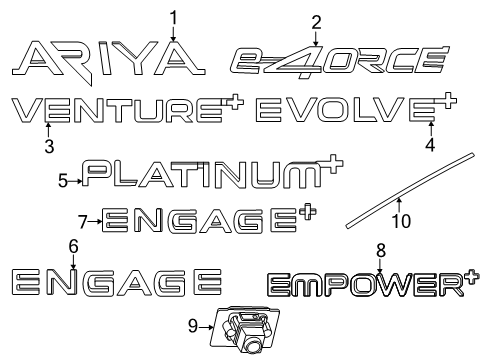 2023 Nissan ARIYA ORNAMENT-BACK DOOR Diagram for 90892-5MP1A