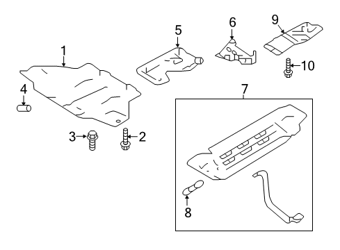 2023 Nissan Titan Cover-Under,Front Diagram for 50810-9FV0A