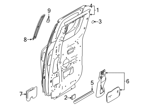 2021 Nissan Titan SEAL-REAR DOOR PARTITION,RH Diagram for 82838-9FT0C