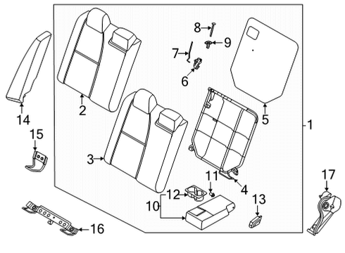 Rear Seat Back Assembly Right Hand Diagram for 88600-6LY0A
