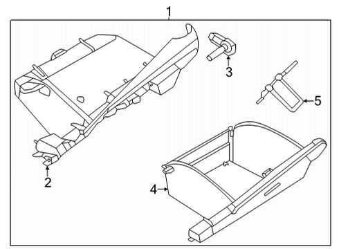 2024 Nissan Versa Cover-Glove Box Lid Diagram for 68520-5EE1A