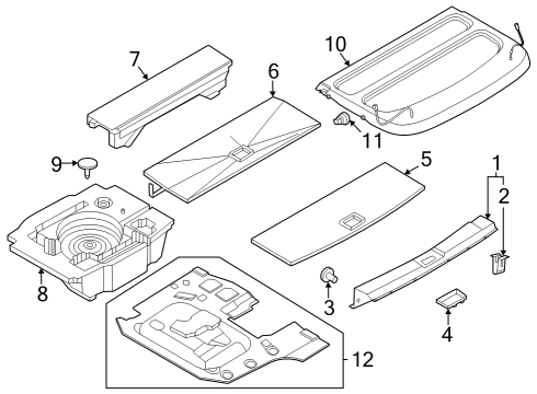 2023 Nissan ARIYA MASK-LUGGAGE FLOOR Diagram for 849G9-5MP0A