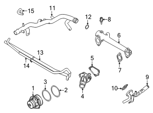 2021 Nissan Frontier Thermostat Assy Diagram for 21200-9BT0A