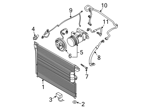 2020 Nissan Frontier Compressor Assy-Cooler Diagram for 92600-9BT0B