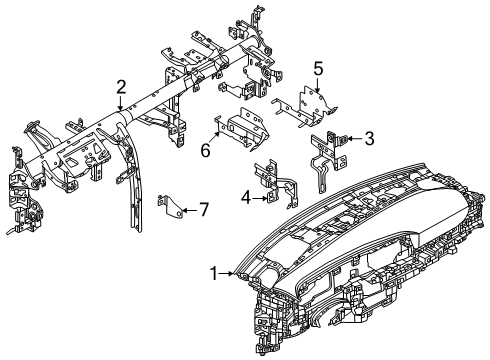 2025 Nissan Kicks Cluster & Switches, Instrument Panel & Components Diagram 2