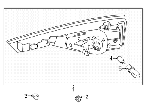 2022 Nissan Pathfinder Backup Lamp Assy-LH Diagram for 26545-6TA0A
