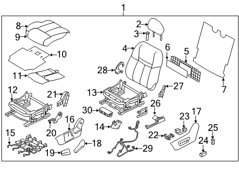 2020 Nissan Rogue Frame-FRT St LH Diagram for 87351-5BH6B