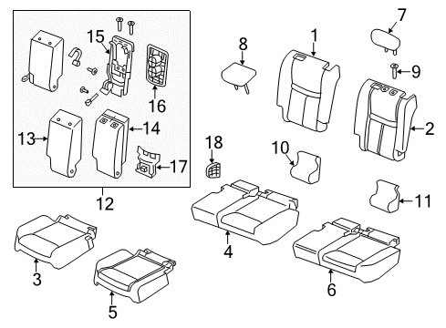 2020 Nissan Rogue Rear Seat Back Trim Assembly Right Hand Diagram for 88620-7FA5B