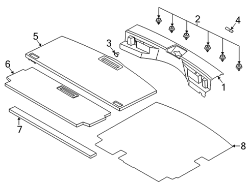 2024 Nissan Rogue Plate-Luggage,Rear Diagram for 84992-6RR0A