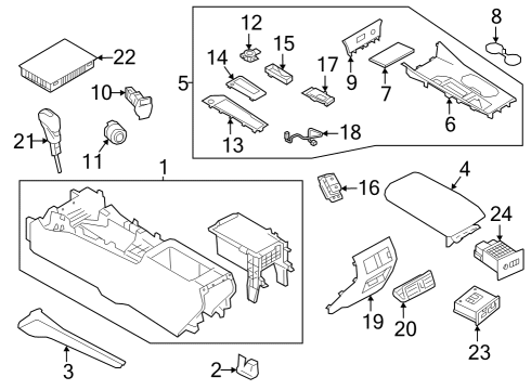 2023 Nissan Altima BOOT ASSY-CONSOLE Diagram for 96949-9HF1B