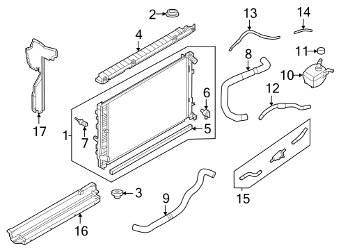 2023 Nissan Rogue BRACKET-RADIATOR MOUNTING,UPPER Diagram for 21542-6RZ5C