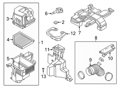 2023 Nissan Sentra Air Cleaner Housing Cover Diagram for 16526-6LB0B