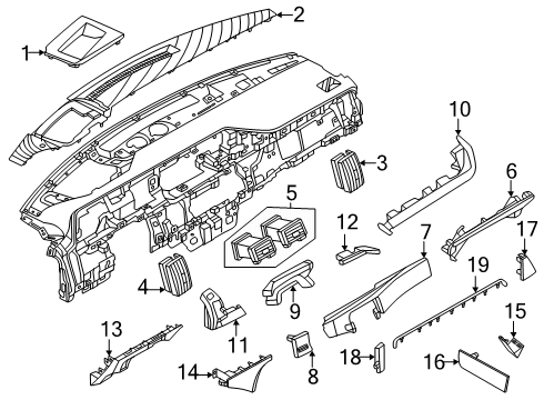 2025 Nissan Armada Cluster & Switches, Instrument Panel & Components Diagram 3