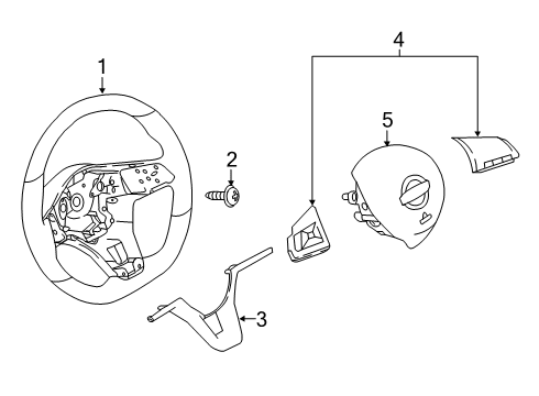 2024 Nissan Kicks Steering Wheel Assembly Without Pad Diagram for 48430-5RW3C