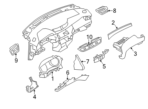 2022 Nissan Rogue Sport Panel-Instrument Upper,Assist Diagram for 68109-6MR0A