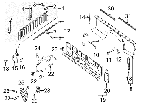 2023 Nissan Titan Lid Assy-Gas Filler Diagram for 93870-EZ41A