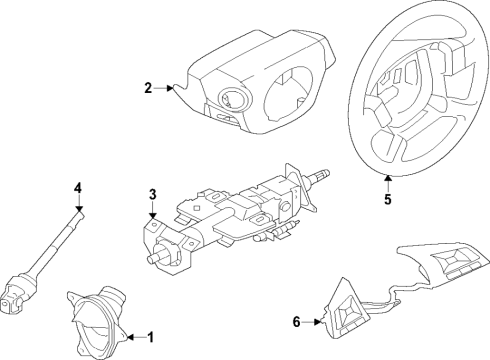 2025 Nissan Pathfinder Steering Wheel Assembly Less Pad Diagram for 48430-9A46D