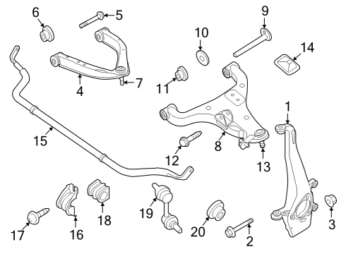 Stabilizer Connecting Rod Assembly Diagram for 54618-9BU0A