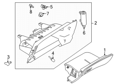 2022 Nissan Rogue Sport Glove Box Lid Diagram for 68510-6MR0B