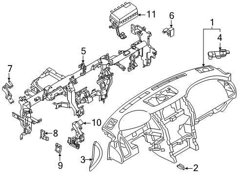 2025 Nissan Armada Cluster & Switches, Instrument Panel & Components Diagram 2